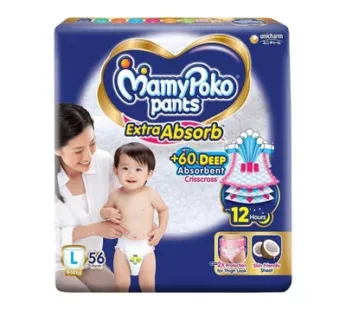 MamyPoko Pants Diaper Extra Absorb Pant L (9-14 kg) 56 pcs