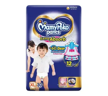 MamyPoko Pants Extra Absorb Diapers Pant XL (12-17) kg 30 pcs