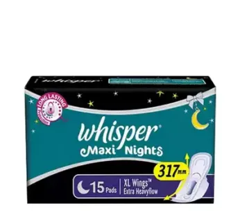 B3 Whisper Maxi Nights Wings Sanitary Napkins XL 15 pads